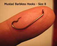 Mustad Barbless Hook, Size 8